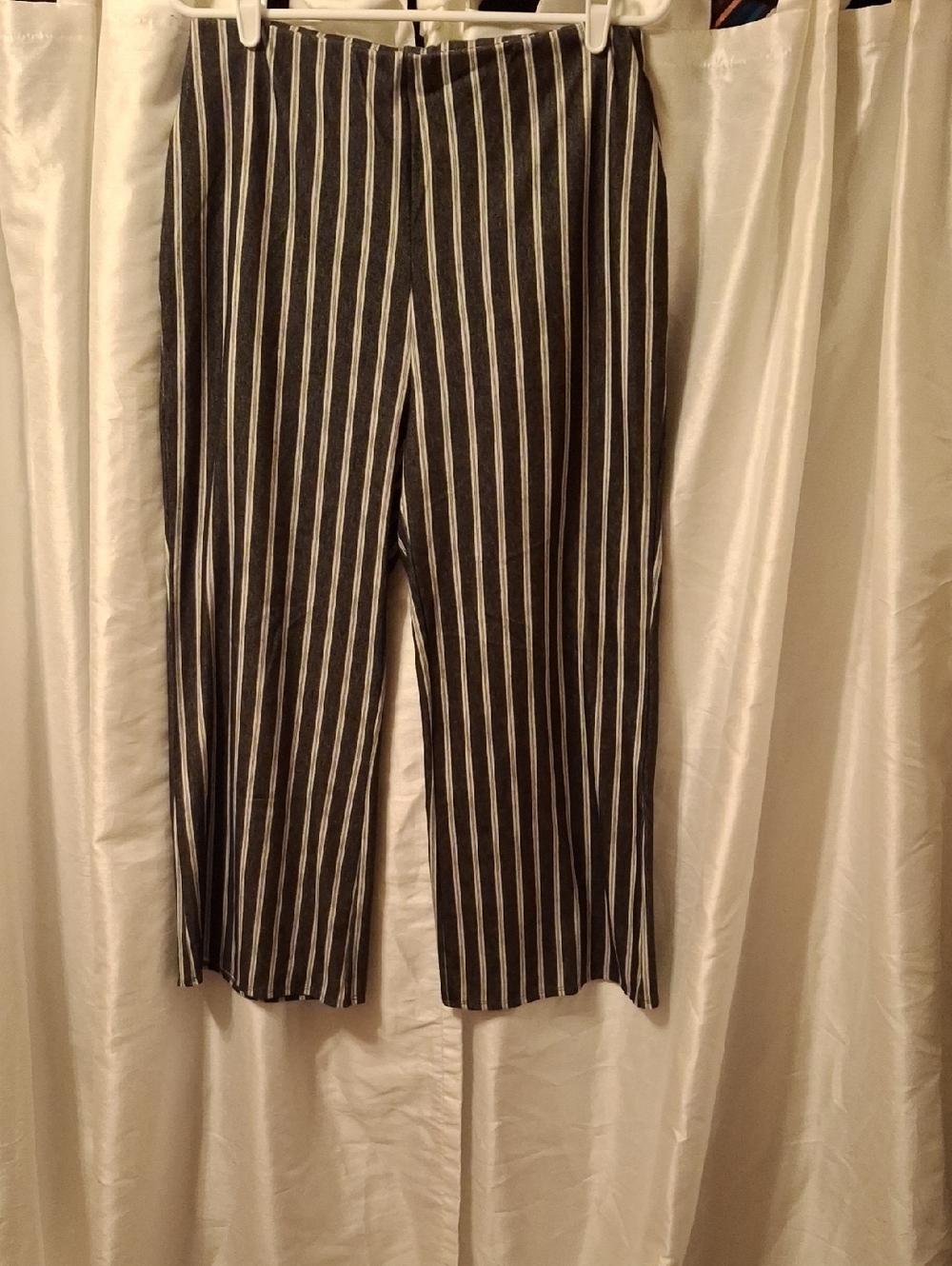 Express Black and White Vertical-Striped  Pants